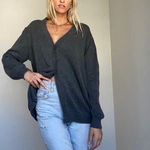 Brandy Melville Amber boyfriend cardigan. Charcoal.